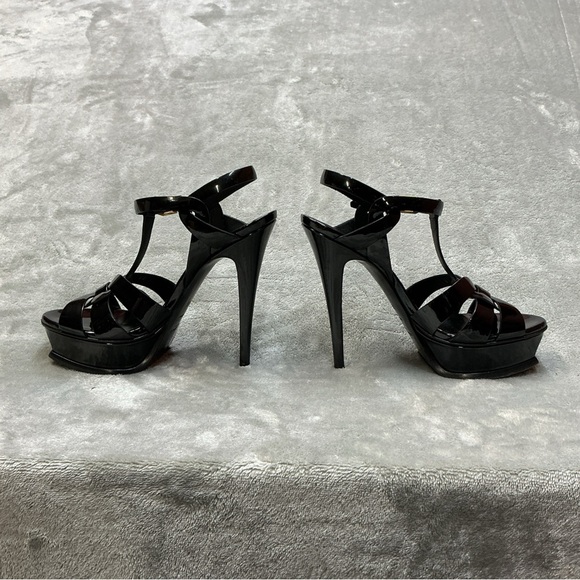 Yves Saint Laurent Tribute Woven paten Leather platform Sandals womens 36.5 - Picture 3 of 15